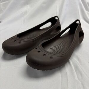 Crocs Shoes Womens 7 Black Kadee Ballet Flats Dual Comfort Casual Slip On